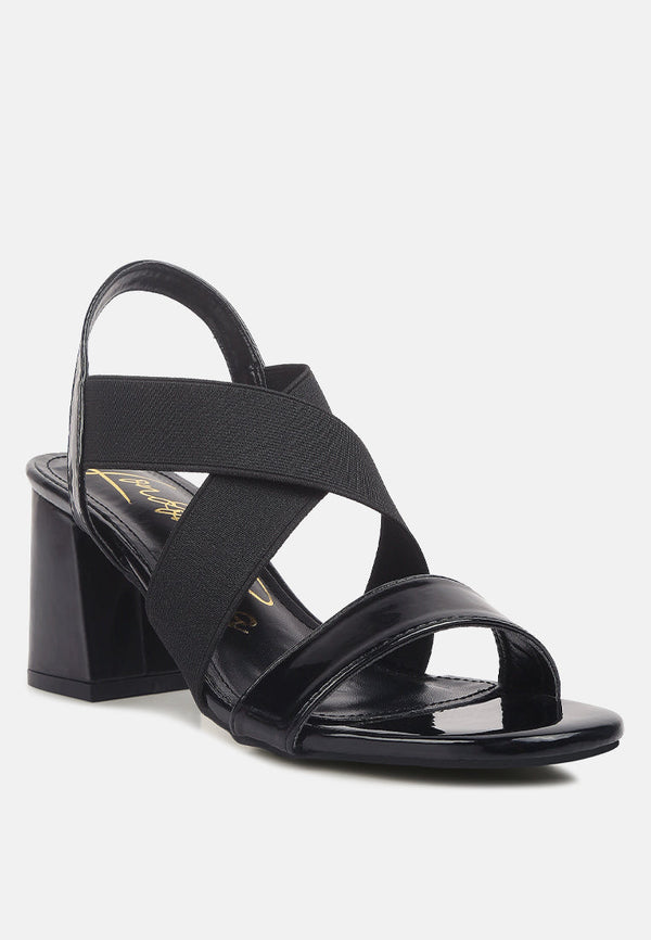 Elastic Straps Block Heel Sandals - Glamourous Grace