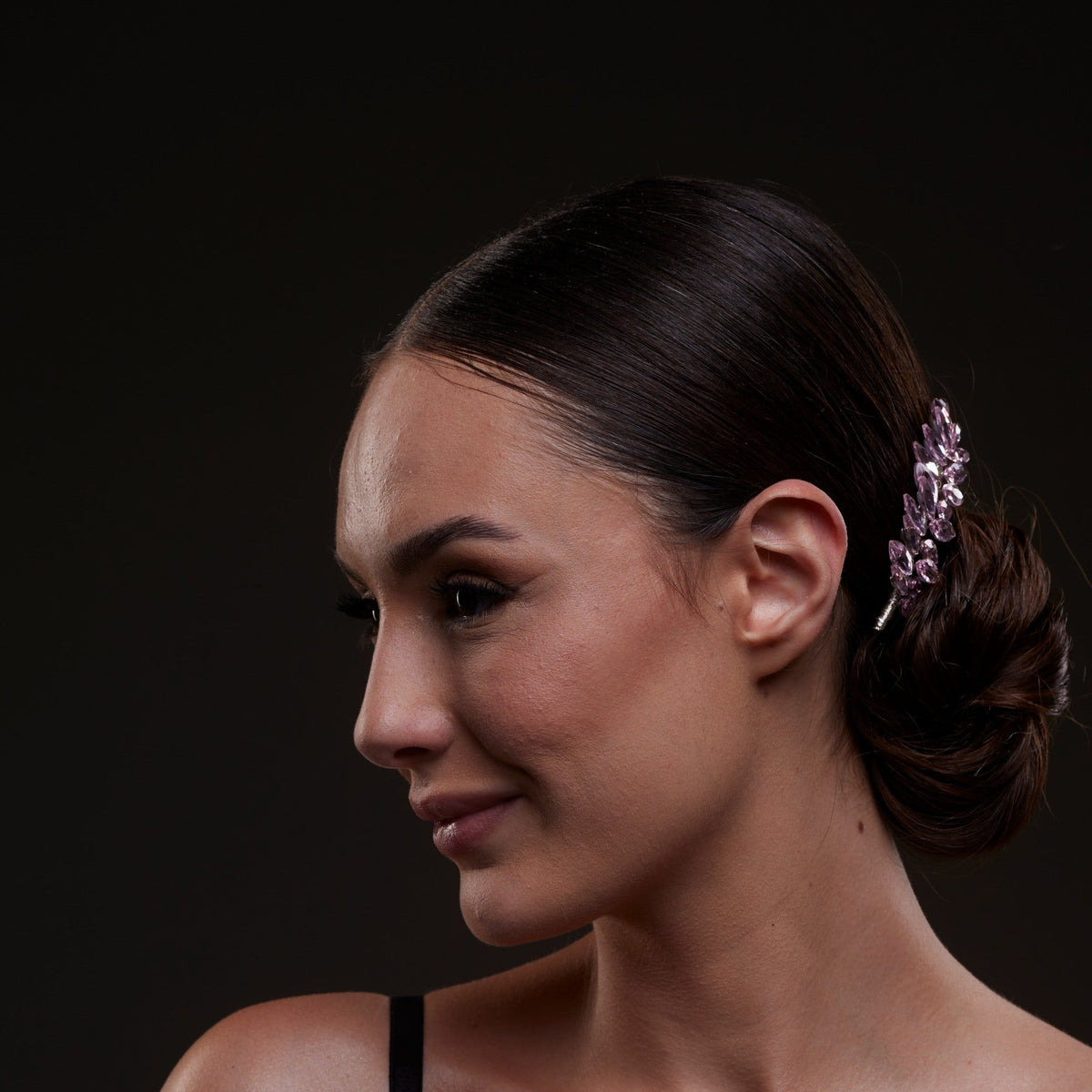 Elegant Pink Crystal Leaf Hair Comb Set - Glamourous Grace