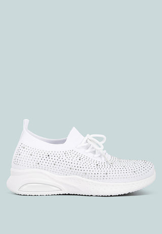 Elizha Stud Embellished Lace Up Sneakers