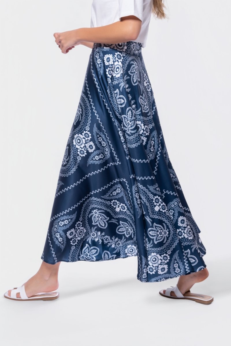 Ella Skirt 38" (Navy Ground) - Glamourous Grace
