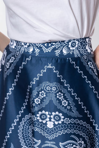 Ella Skirt 38" (Navy Ground)