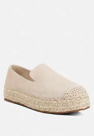 Ellerie Soft Suede Flatform Heel Espadrilles - Glamourous Grace