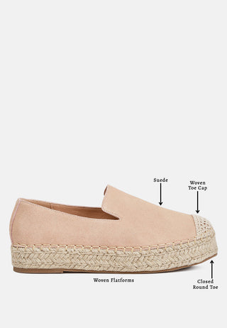 Ellerie Soft Suede Flatform Heel Espadrilles - Glamourous Grace
