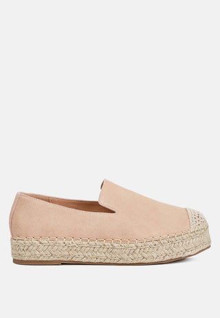 Ellerie Soft Suede Flatform Heel Espadrilles - Glamourous Grace