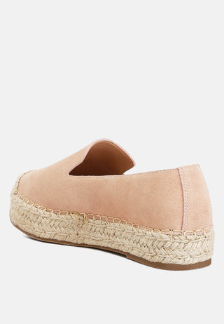 Ellerie Soft Suede Flatform Heel Espadrilles - Glamourous Grace