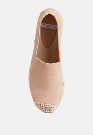 Ellerie Soft Suede Flatform Heel Espadrilles - Glamourous Grace