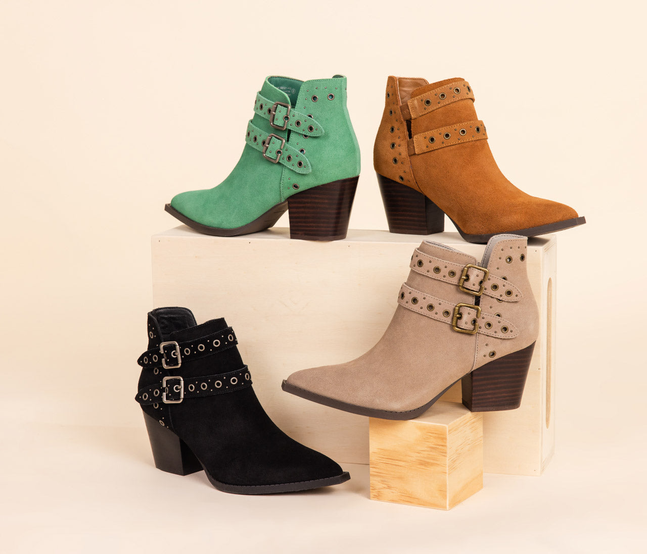 Elsa Leather Ankle Boot in Black - Glamourous Grace