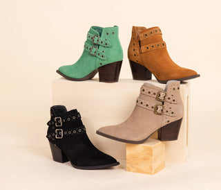 Elsa Leather Ankle Boot in Black - Glamourous Grace