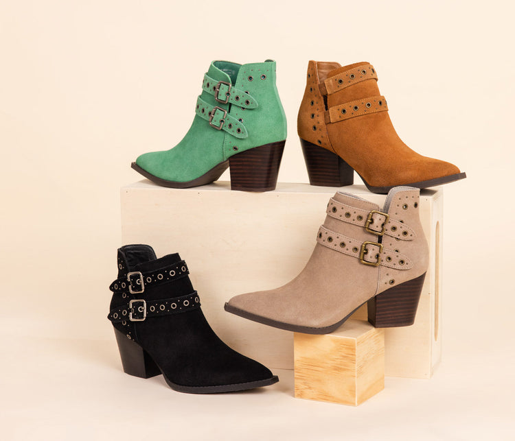 Elsa Leather Ankle Boot in Black - Glamourous Grace