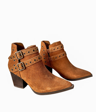 Elsa Leather Ankle Boot in Tan - Glamourous Grace