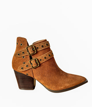 Elsa Leather Ankle Boot in Tan - Glamourous Grace