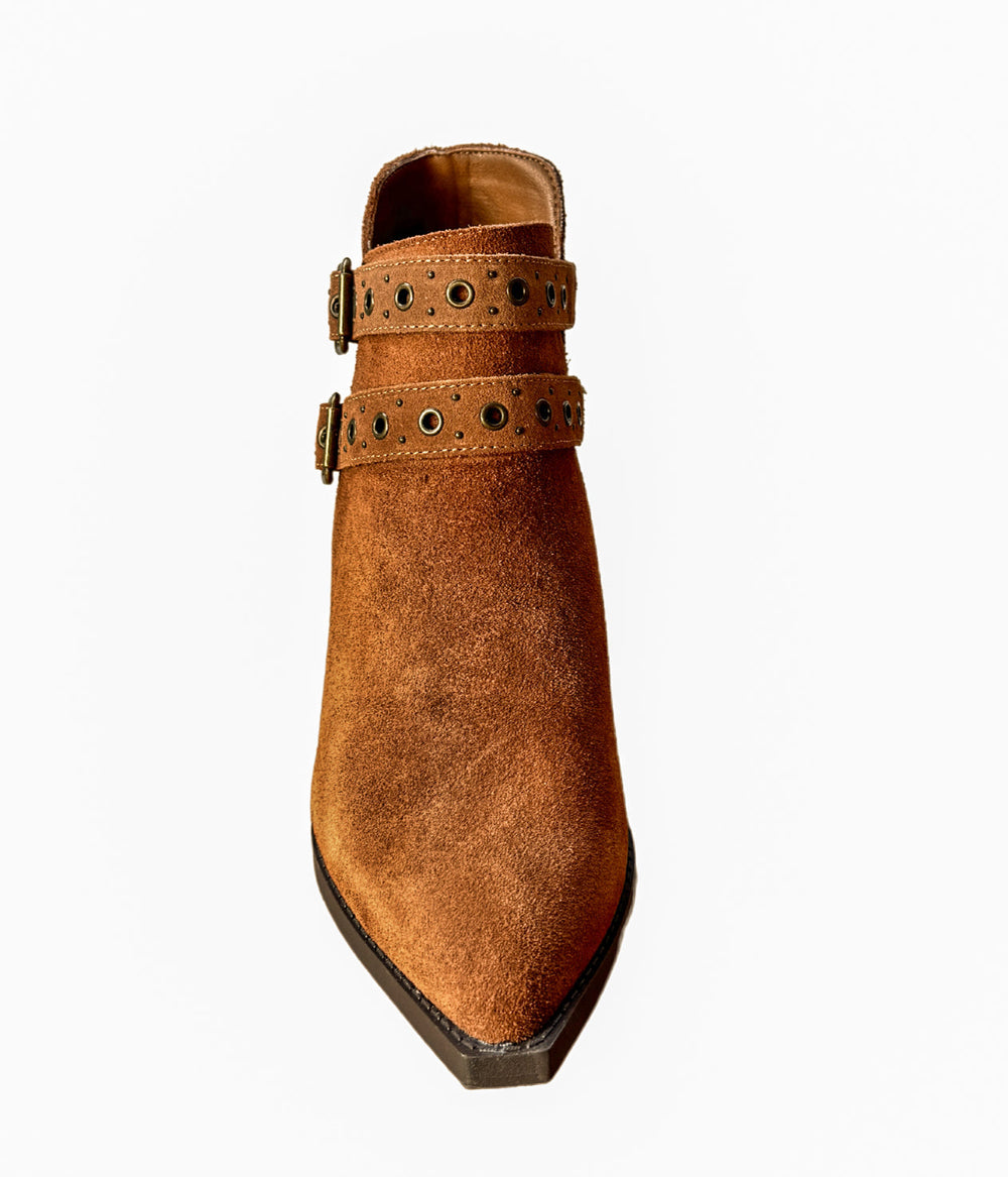 Elsa Leather Ankle Boot in Tan - Glamourous Grace