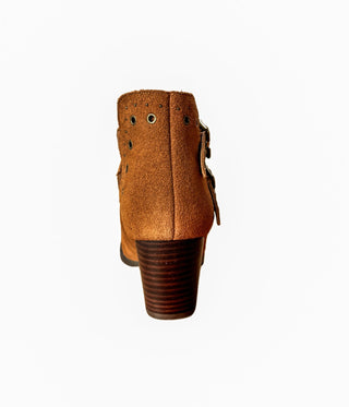 Elsa Leather Ankle Boot in Tan - Glamourous Grace