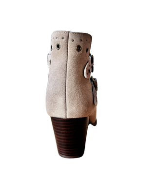 Elsa Leather Ankle Boot in Taupe - Glamourous Grace