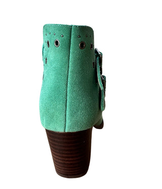 Elsa Leather Ankle Boot in Teal - Glamourous Grace