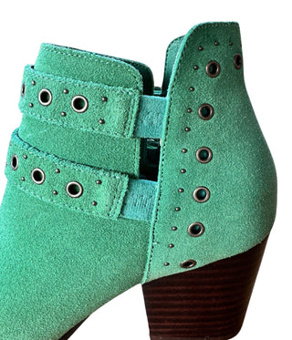 Elsa Leather Ankle Boot in Teal - Glamourous Grace