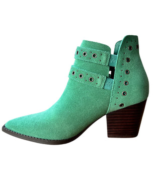 Elsa Leather Ankle Boot in Teal - Glamourous Grace