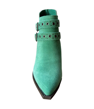 Elsa Leather Ankle Boot in Teal - Glamourous Grace