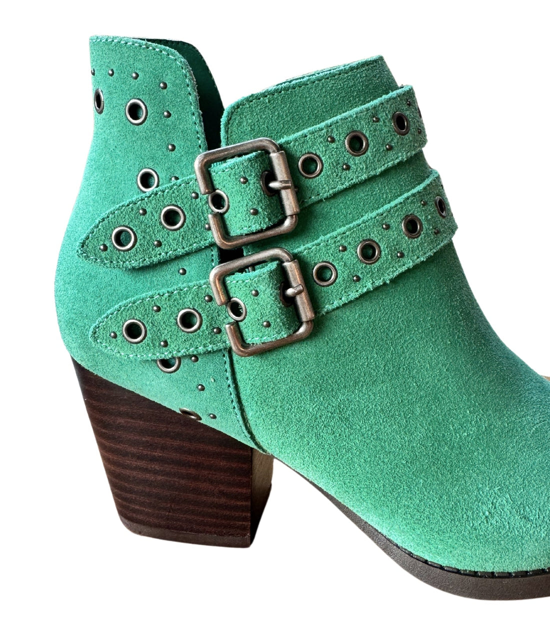 Elsa Leather Ankle Boot in Teal - Glamourous Grace