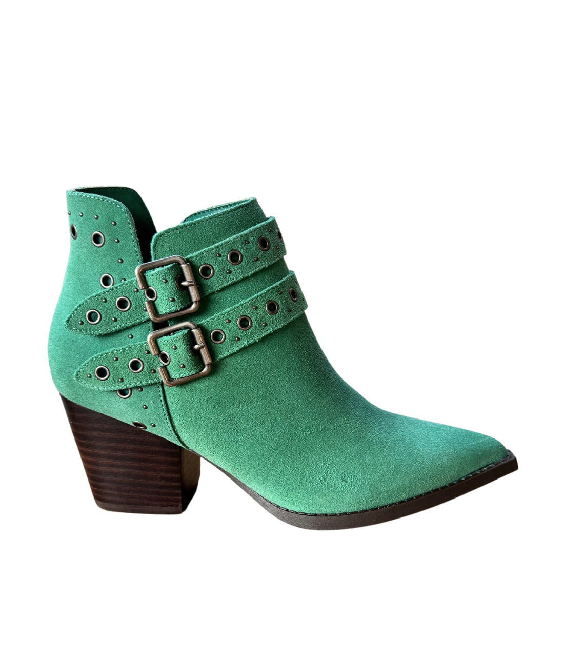 Elsa Leather Ankle Boot in Teal - Glamourous Grace