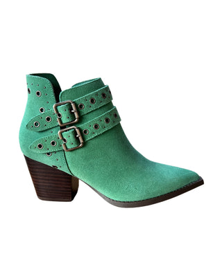 Elsa Leather Ankle Boot in Teal - Glamourous Grace