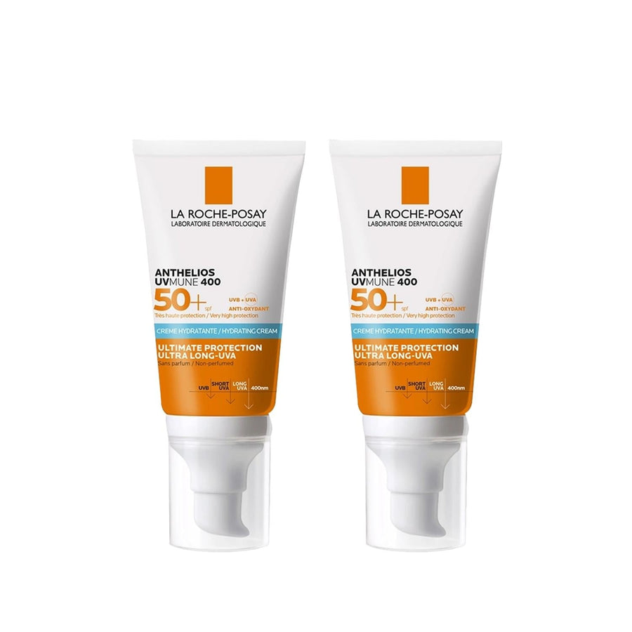 La Roche-Posay Anthelios UVMune SPF 50+ Sunscreen: High UVA/UVB Protection, Moisturizing, & Ideal for Sensitive Skin (2 x 50ml)