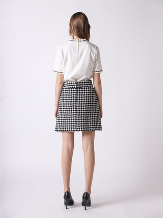 Embellished Chain Link Trim Short Sleeve Top - Glamourous Grace