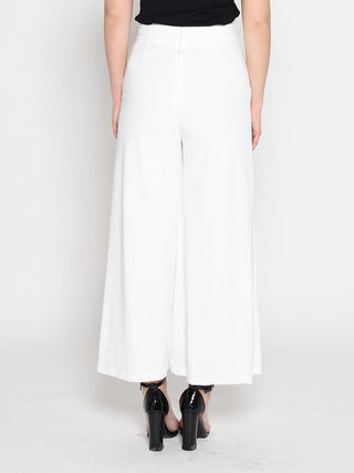 Embellished Pockets High Waist Wide Leg Pants