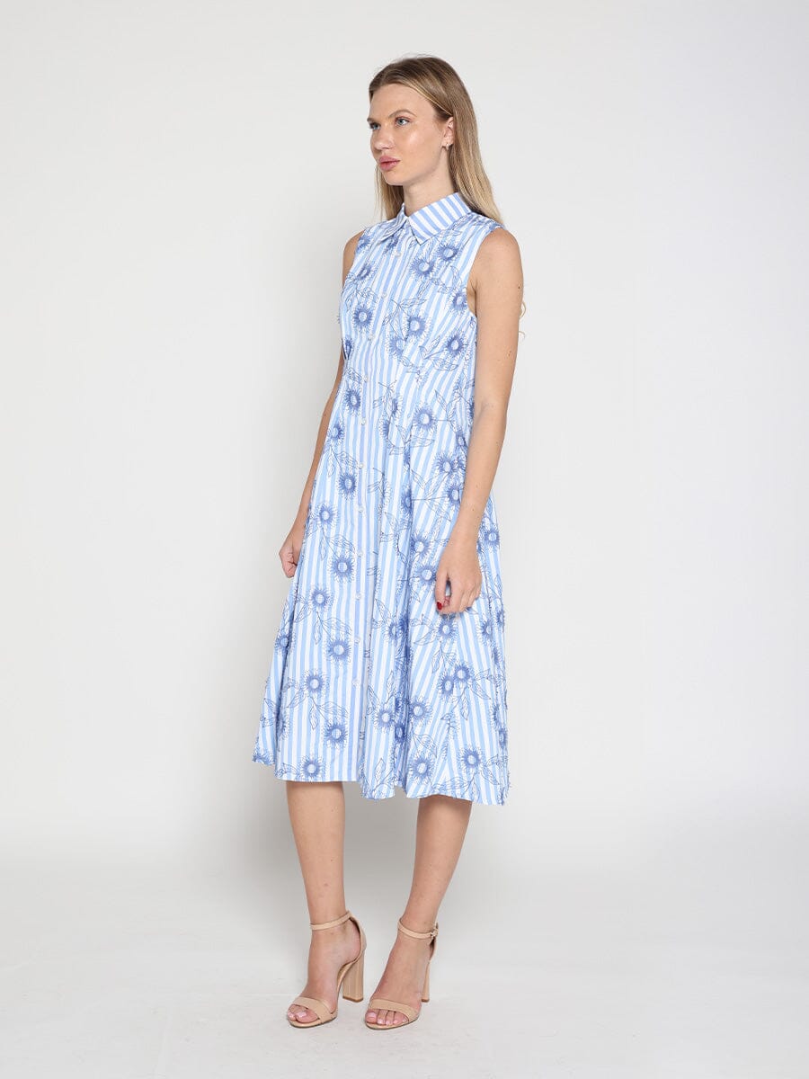 Embroidery Flower Sleeveless Dress - Glamourous Grace