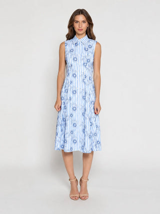 Embroidery Flower Sleeveless Dress