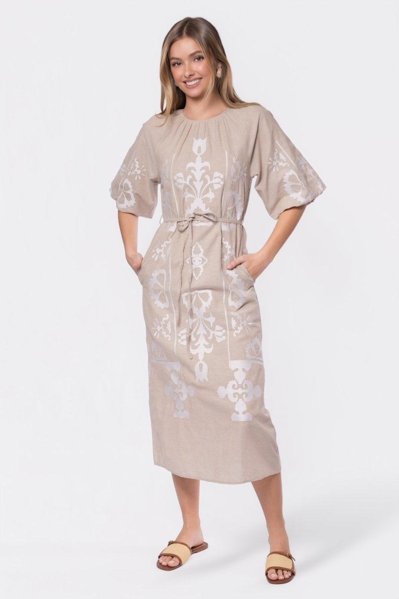 Erica Dress (Beige) - Glamourous Grace