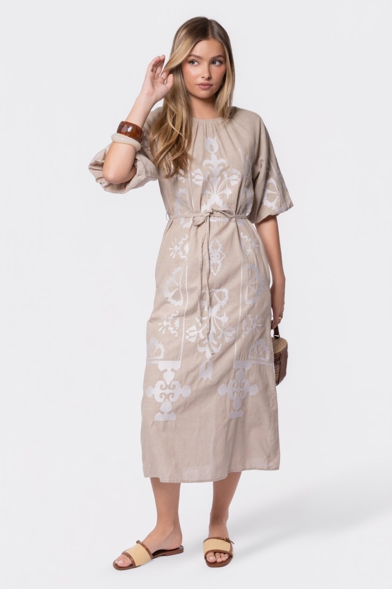 Erica Dress (Beige) - Glamourous Grace