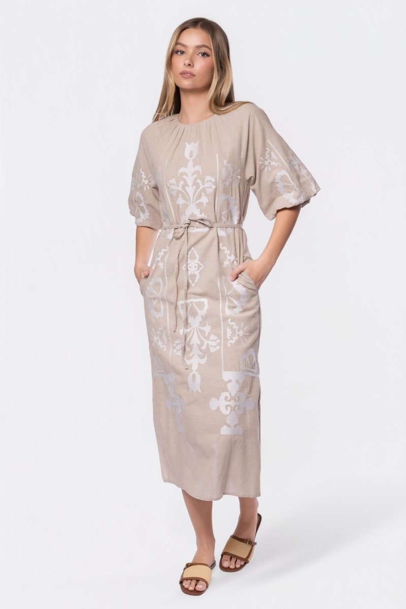 Erica Dress (Beige) - Glamourous Grace
