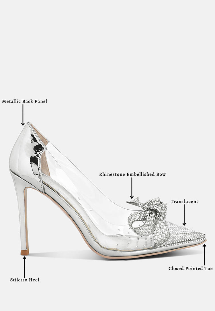 Erika Rhinestones Embellished Clear Pump Shoes
