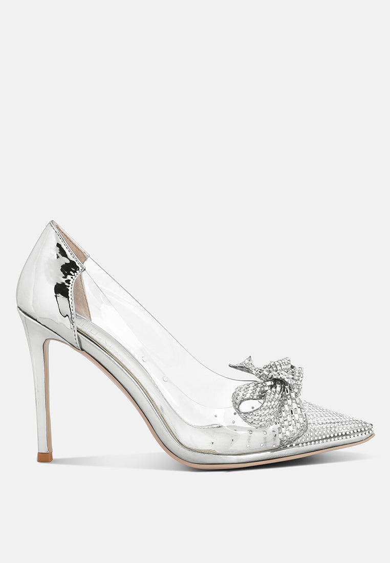 Erika Rhinestones Embellished Clear Pump Shoes - Glamourous Grace