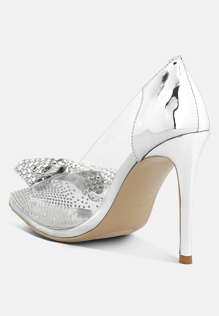 Erika Rhinestones Embellished Clear Pump Shoes - Glamourous Grace