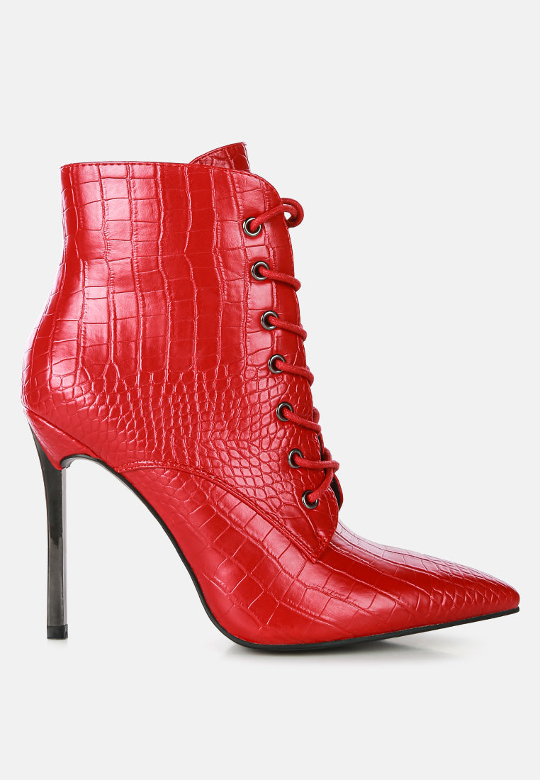 Escala Croc Stiletto Ankle Boots - Glamourous Grace