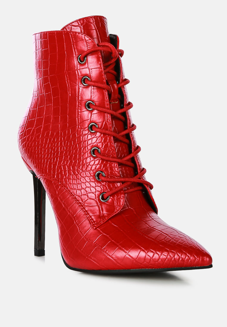 Escala Croc Stiletto Ankle Boots - Glamourous Grace