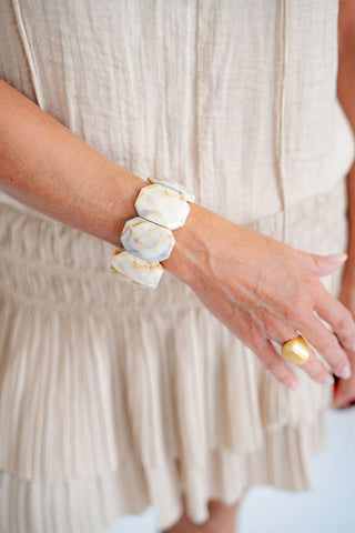 Esme Acrylic Stretchy Cuff Bracelet - Glamourous Grace