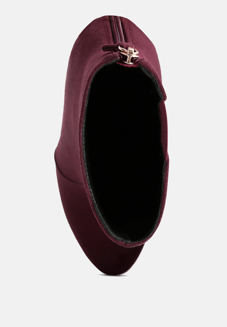 Espiree Microfiber High Heeled Ankle Boots - Glamourous Grace