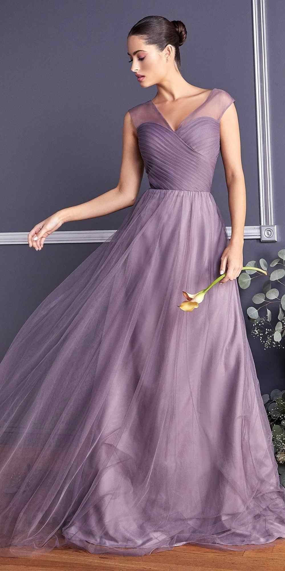 Ladivine ET320 Illusion V-Neck and Back Long Formal Dress Sleeveless - Glamourous Grace