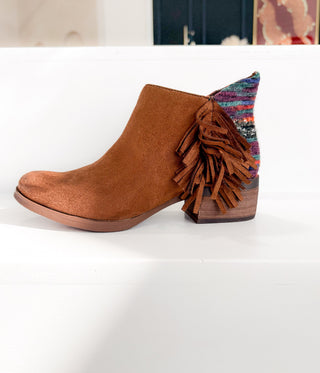 Etty Fringe Ankle Boot in Tan - Glamourous Grace