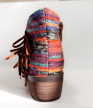 Etty Fringe Ankle Boot in Tan - Glamourous Grace