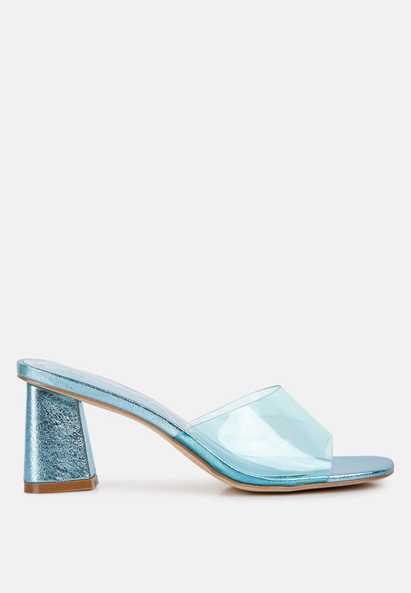 Eugnie Clear Straps Block Heel Sandals - Glamourous Grace