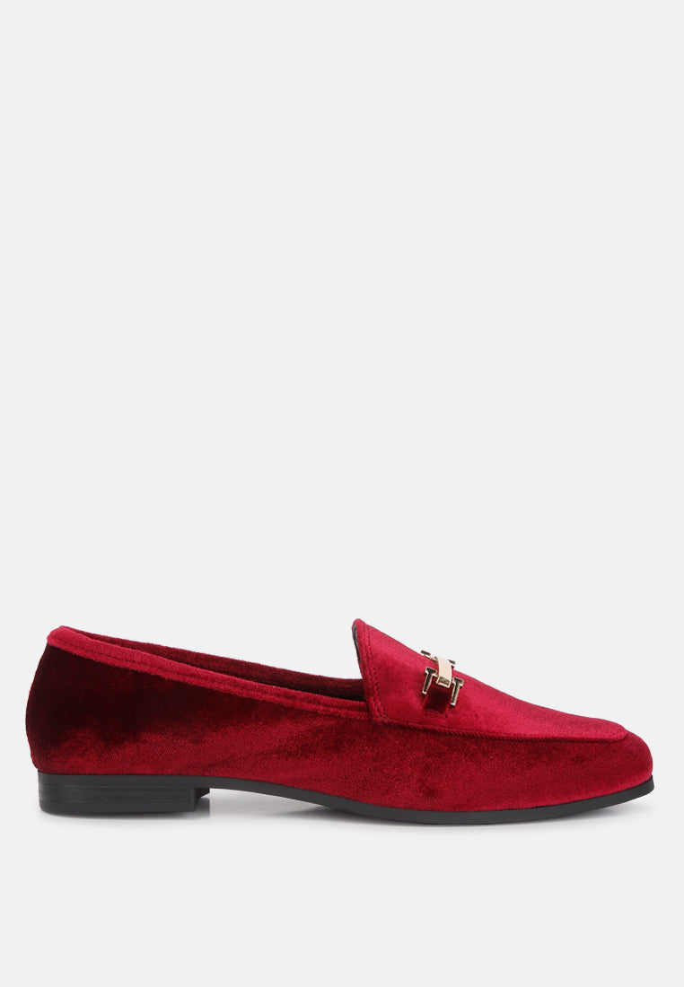 Evelio Horsebit Embellished Velvet Loafers - Glamourous Grace