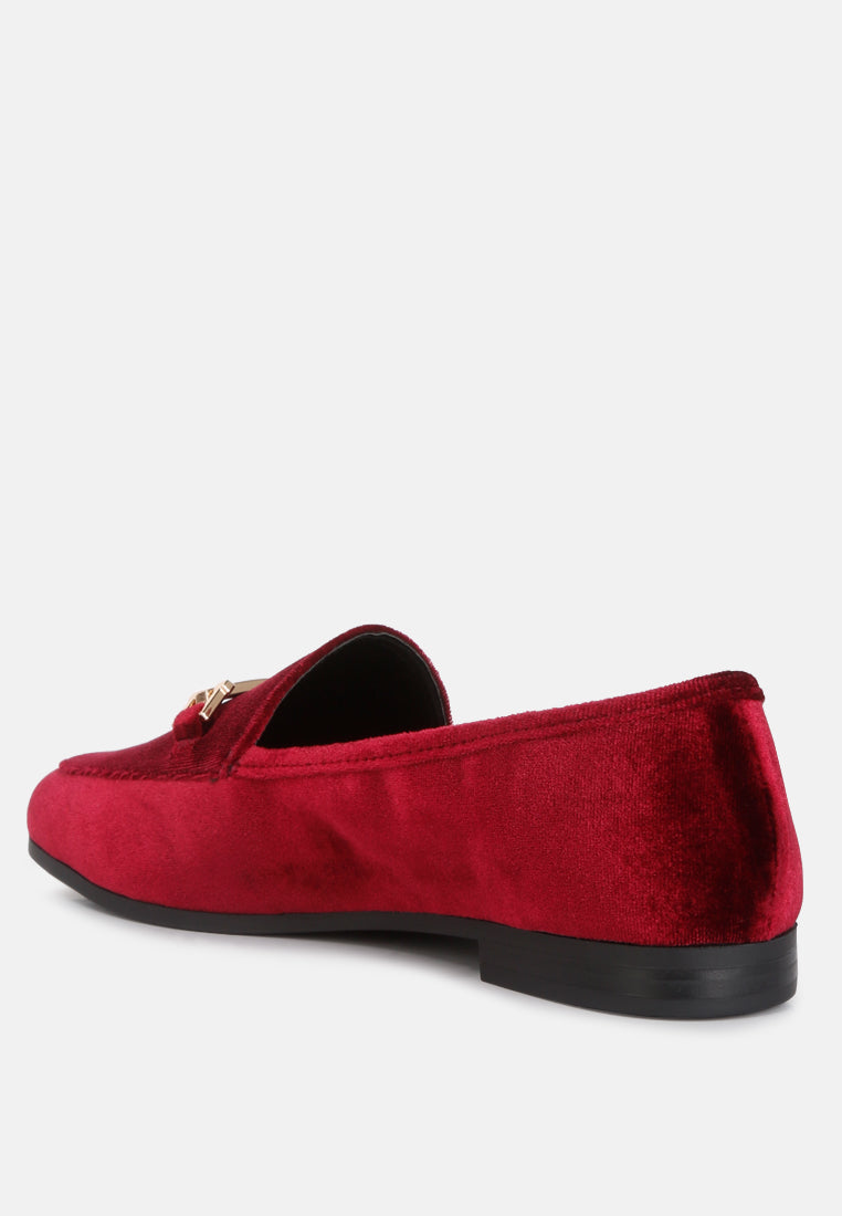 Evelio Horsebit Embellished Velvet Loafers - Glamourous Grace