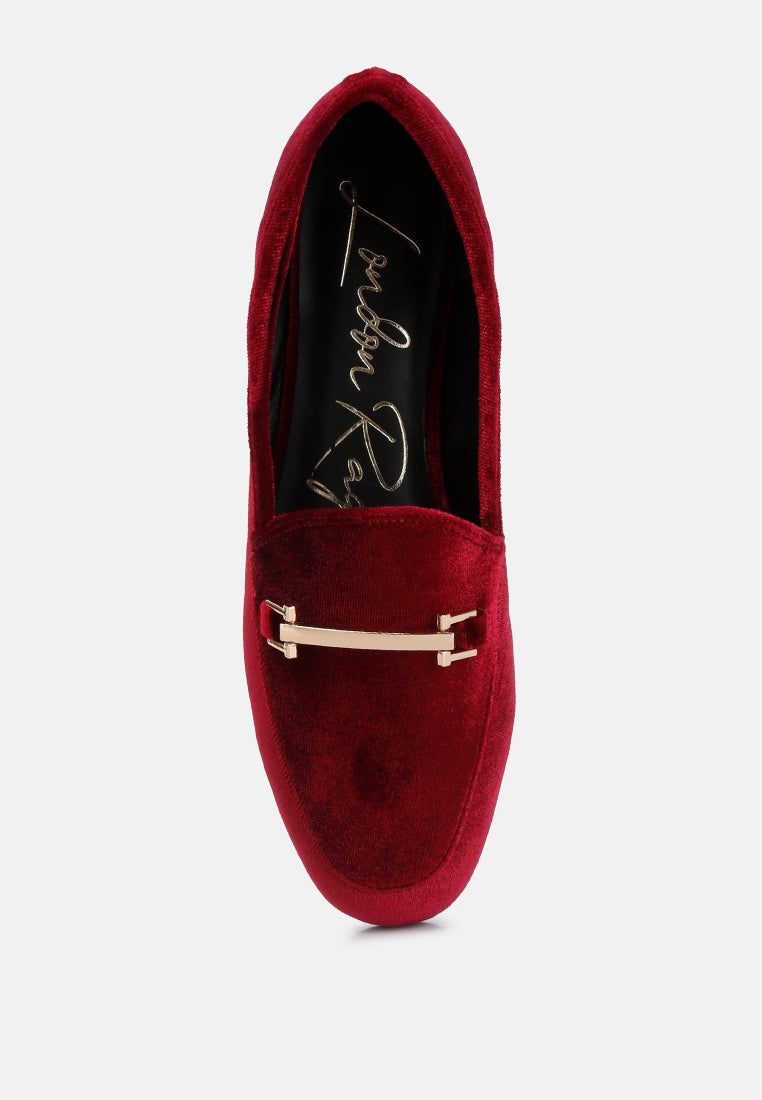 Evelio Horsebit Embellished Velvet Loafers - Glamourous Grace
