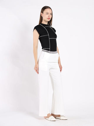 Exposed Seam Crew Neck Sleeveless Top - Glamourous Grace