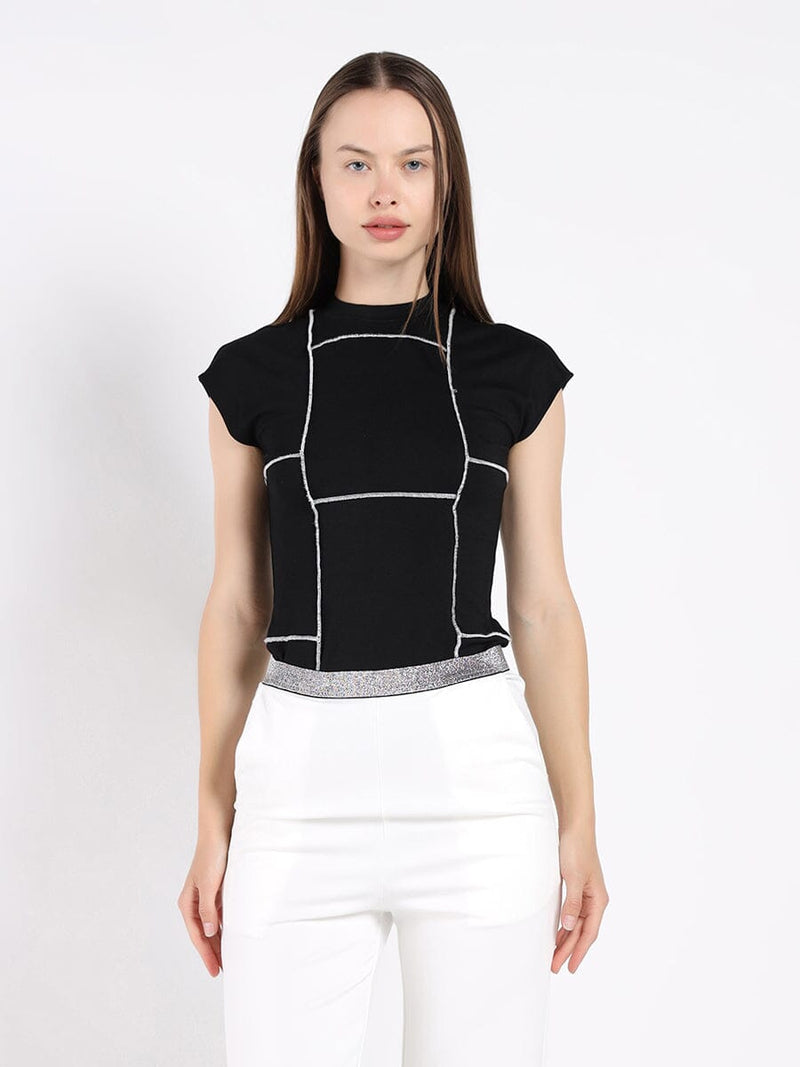 Exposed Seam Crew Neck Sleeveless Top - Glamourous Grace