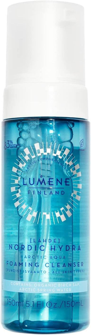Lumene Nordic Hydra Arctic Agua Cleansing Foam - Gentle Facial Cleanser for All Skin Types with Arctic Spring Water - Glamourous Grace